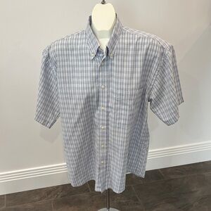 Men's Blue Plaid Short Sleeve Shirt